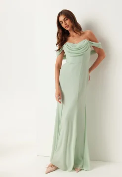 Chiffon Off Shoulder Maxi Dress