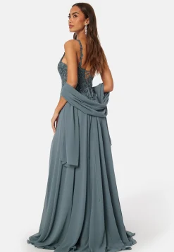 Chiffon Rhinestone Evening Dress