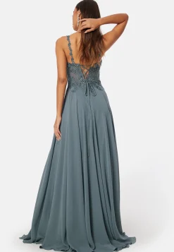 Chiffon Rhinestone Evening Dress