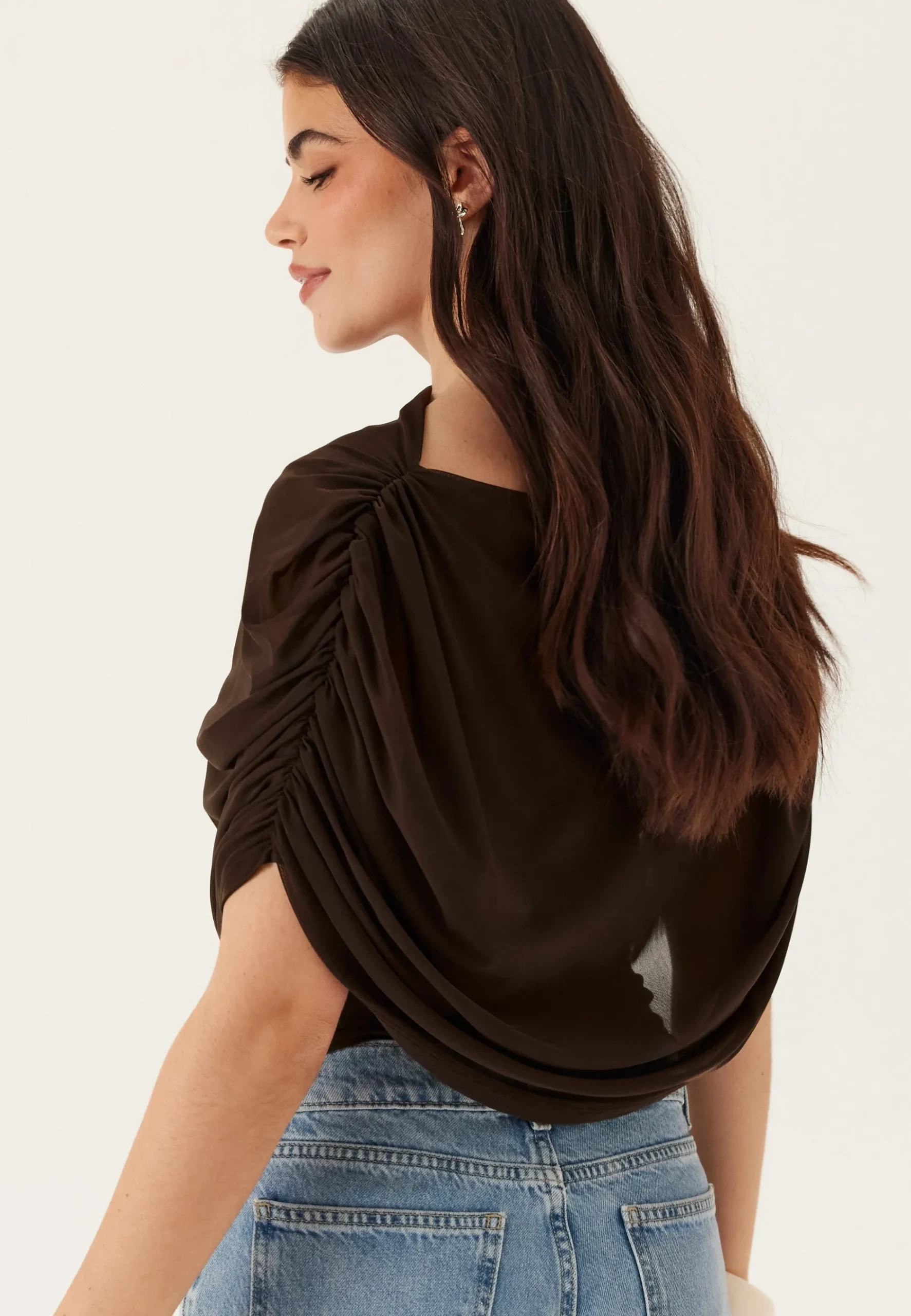 Drapy Mesh Cape Top