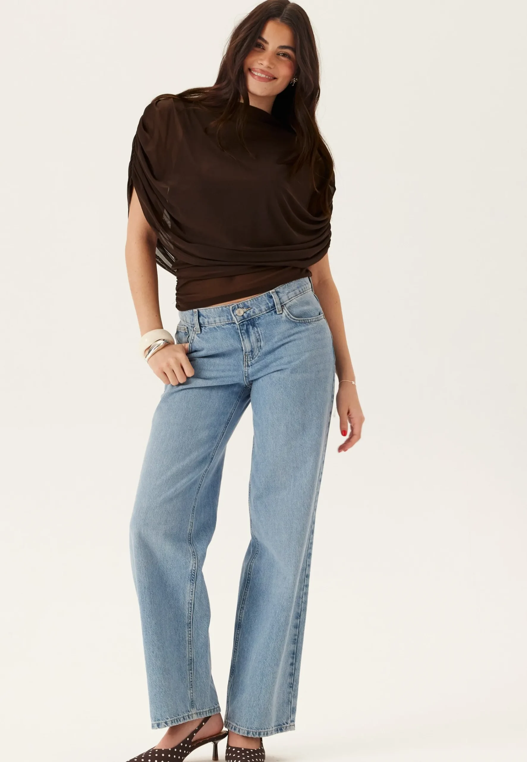 Drapy Mesh Cape Top