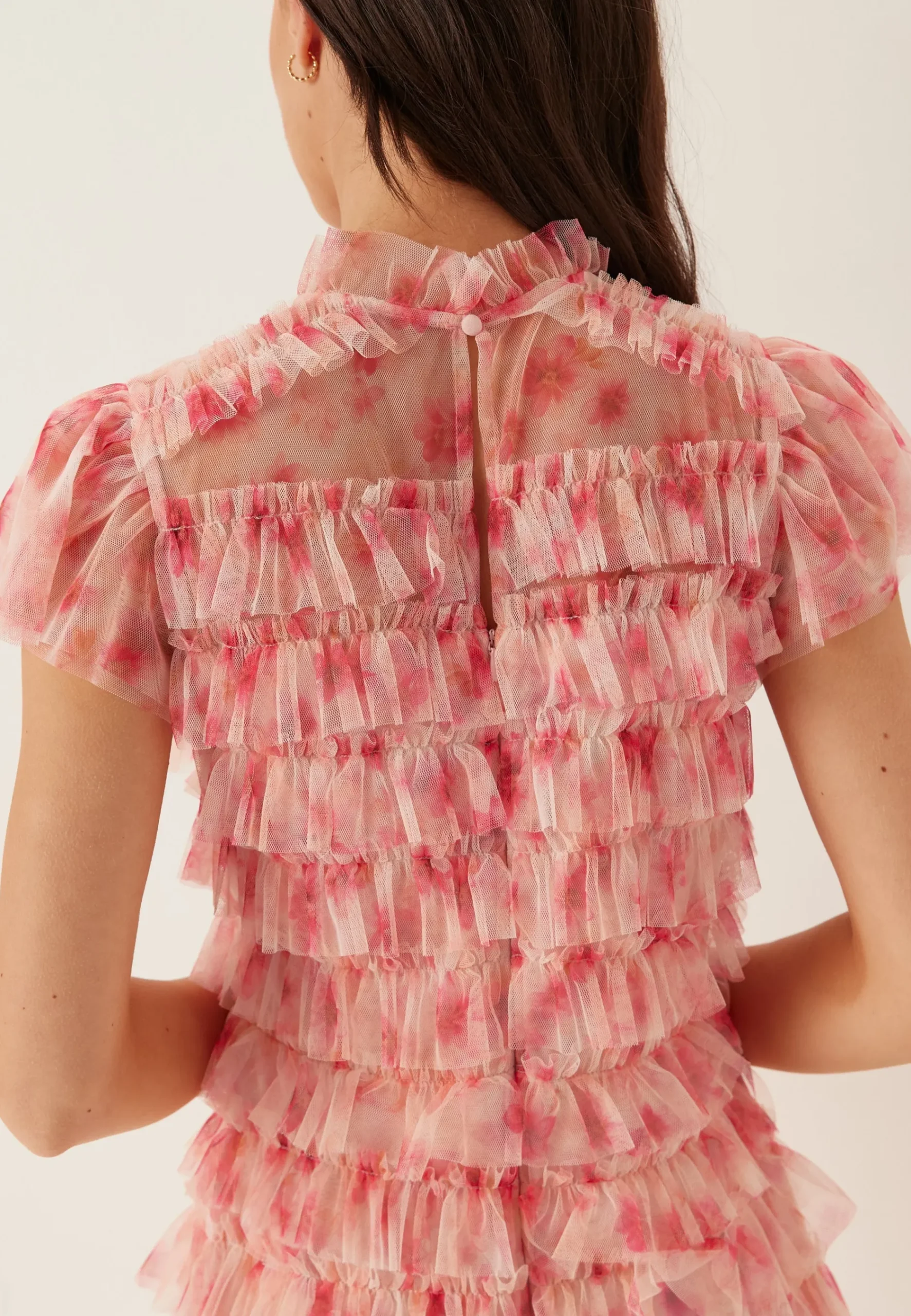High Neck Tulle Frill Dress