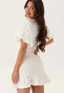 Jacquard Flounce Short Dress