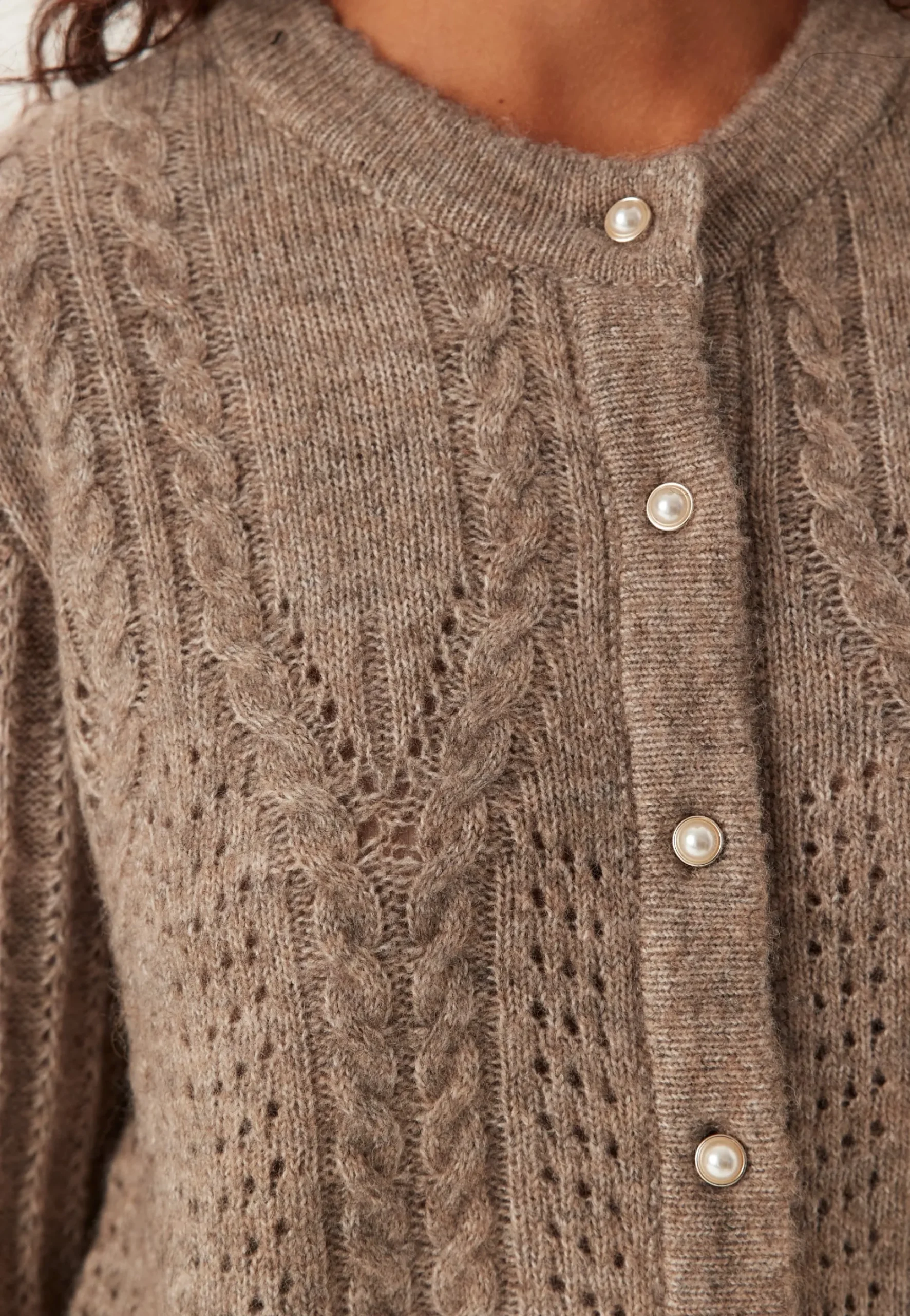 Objflora Re Ls Knit Button Cardigan