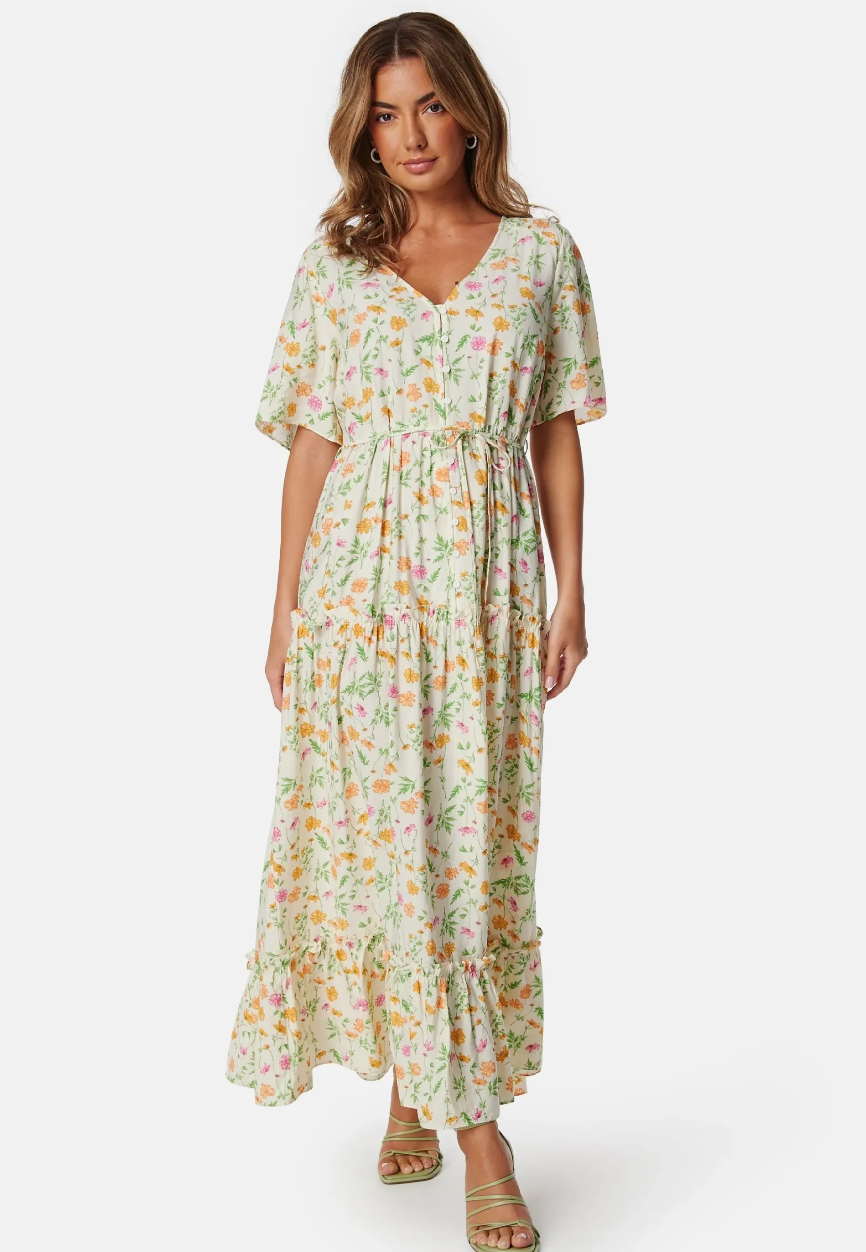 Objlorena New S/S LONG DRESS