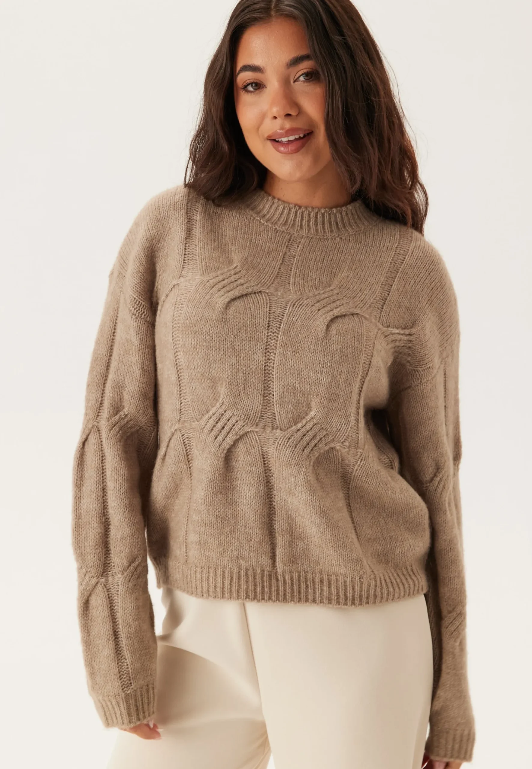 Pcjenna Ls O-neck Cable Knit
