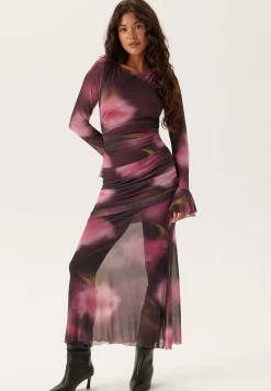 Ruched Mesh Dress