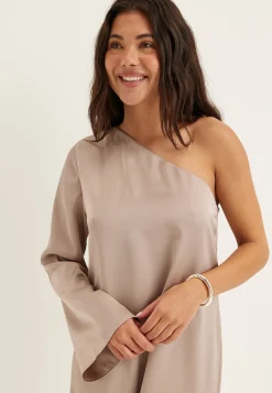 Satin One Shoulder Dress