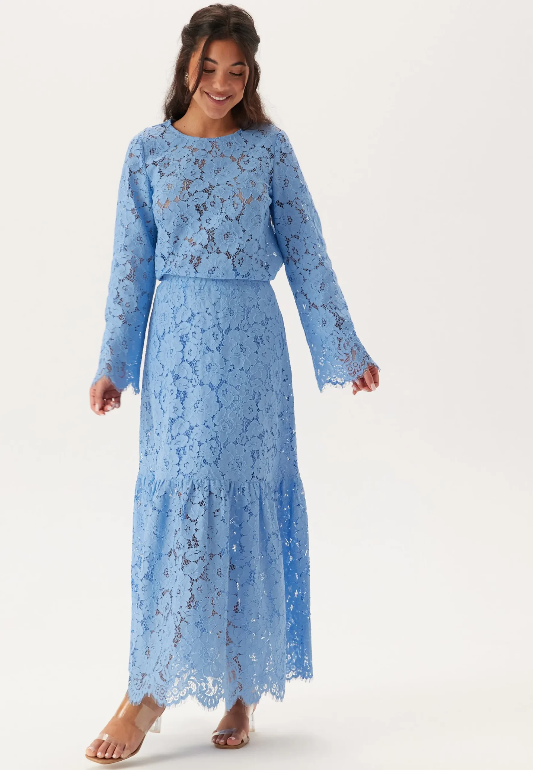 Scalloped Lace Edge Maxi Skirt