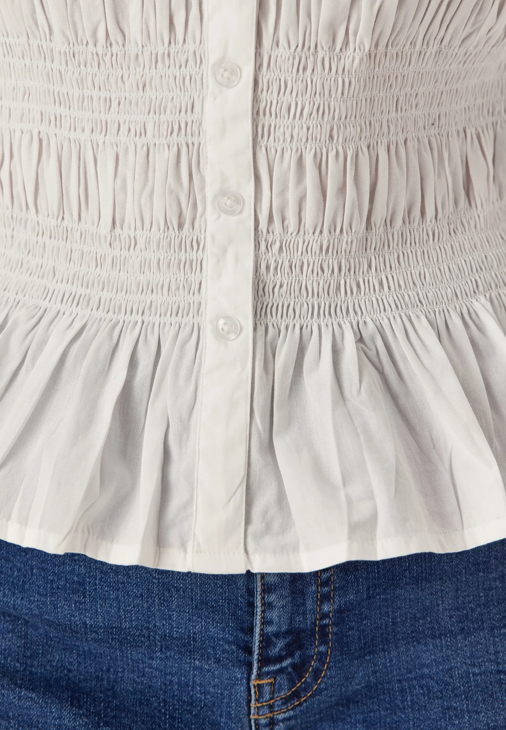 Short Sleeve Cotton Smock Blouse