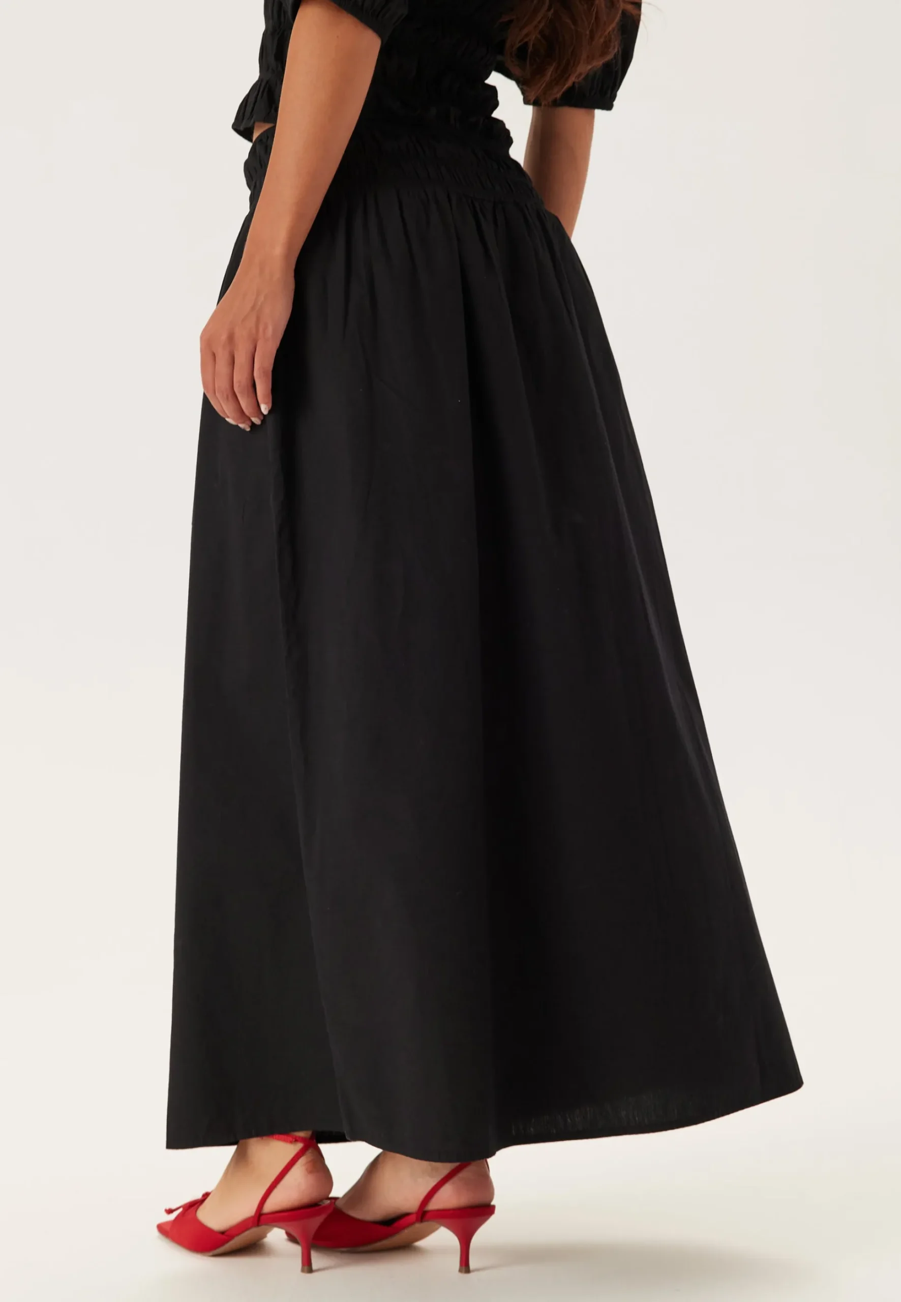Smock Waist Maxi Skirt