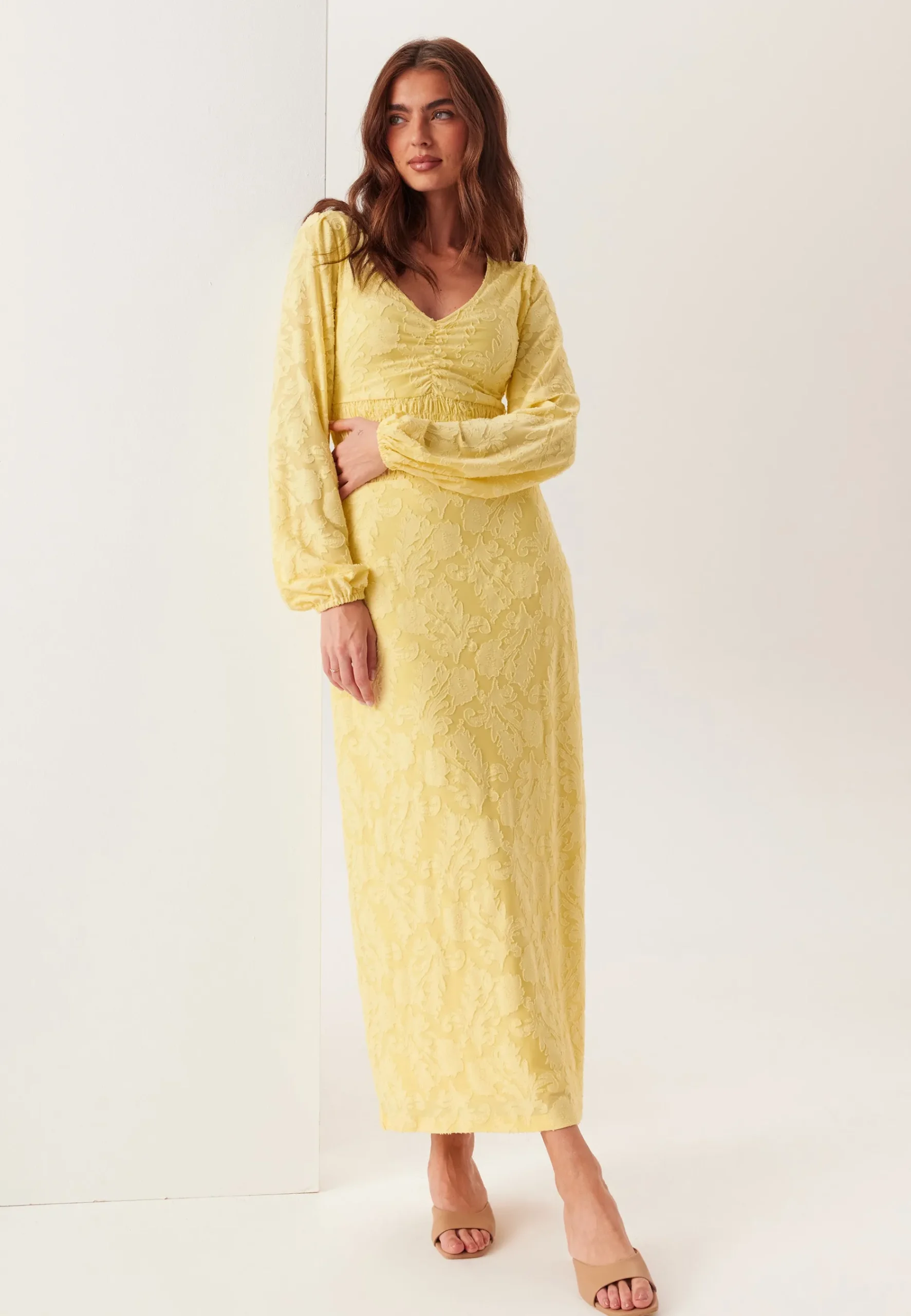 Structure Floral Smock Maxi Dress