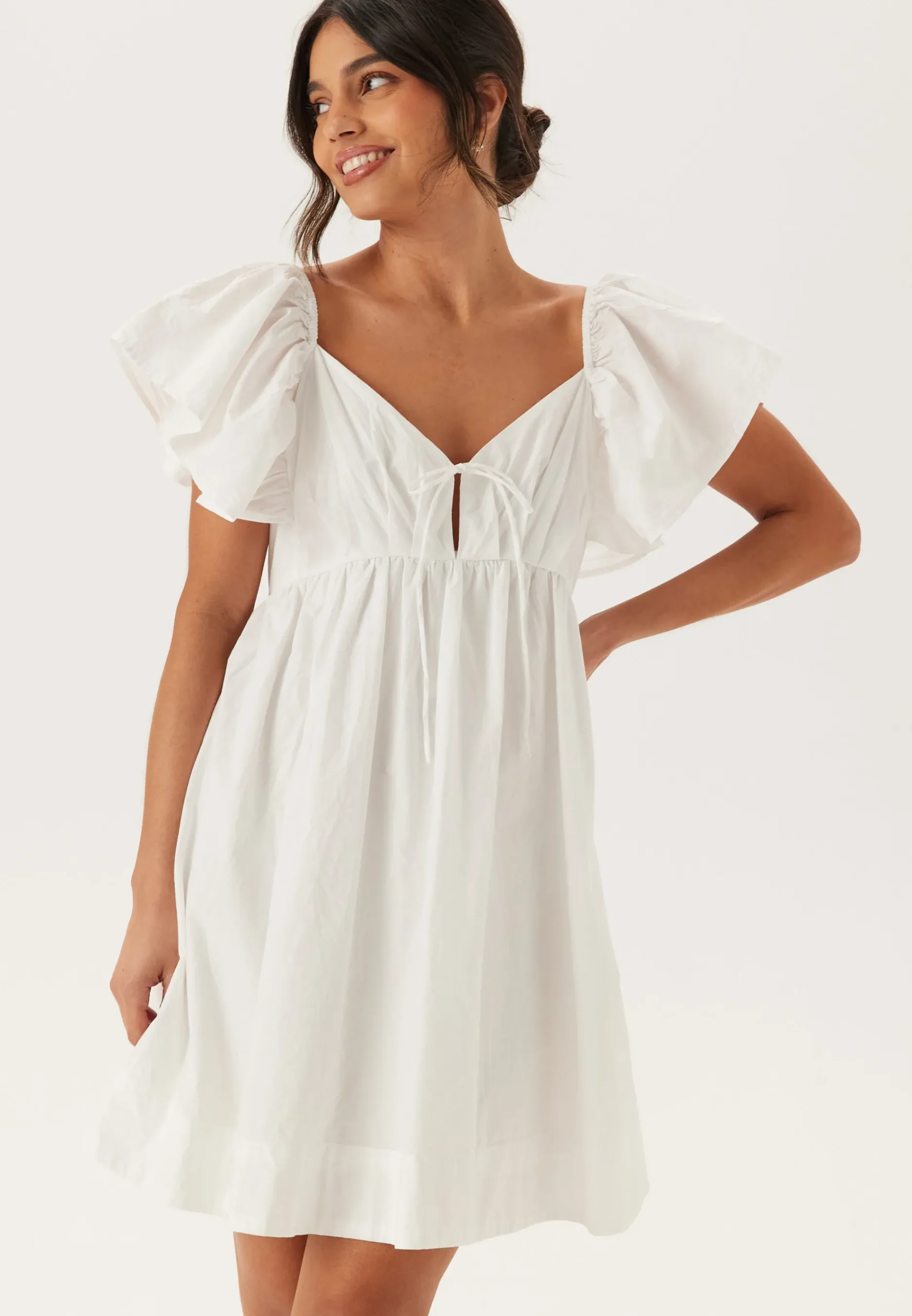 Tie Back Frill Short Dress
