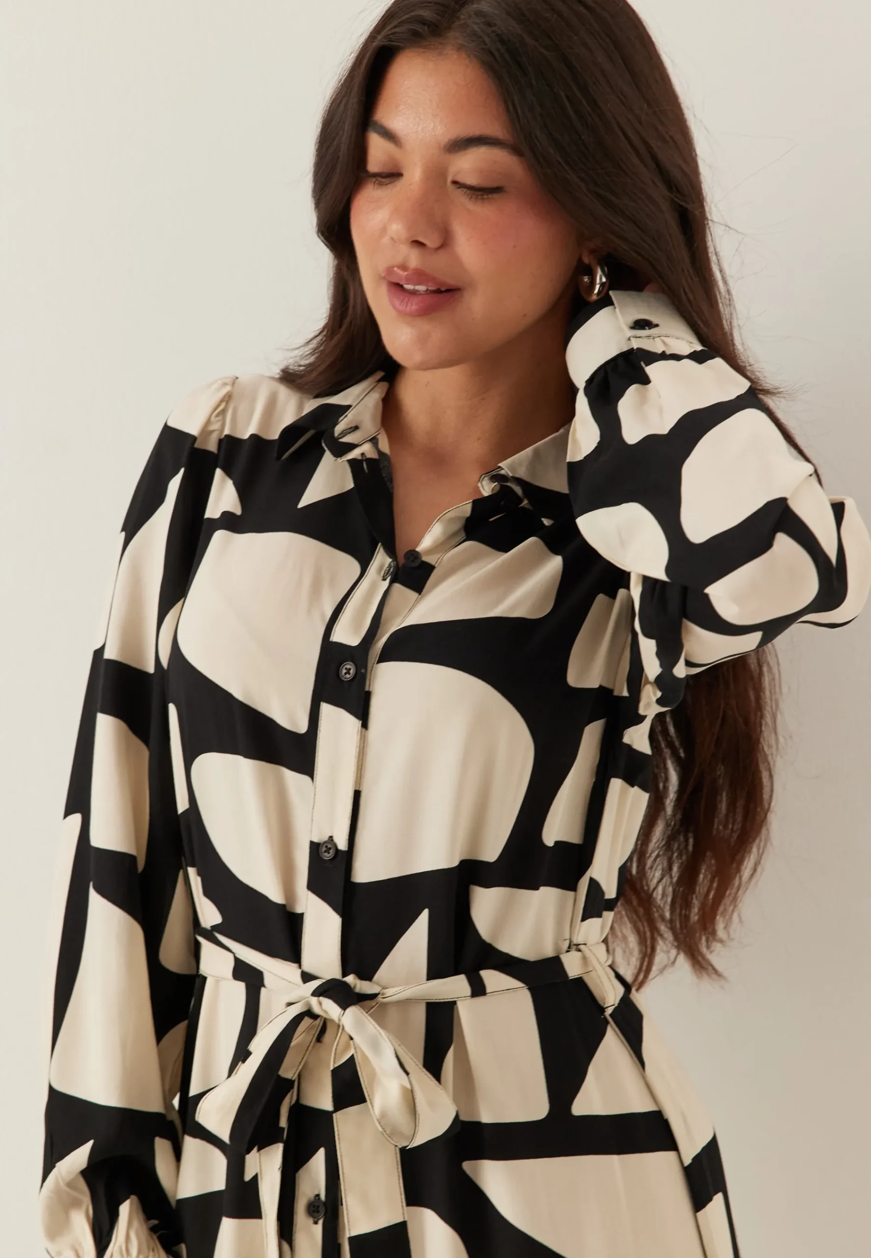 Viscose Flounce Shirt Dress