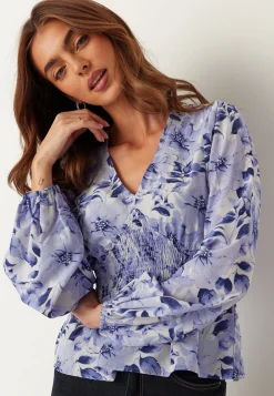 V-neck Smock Blouse