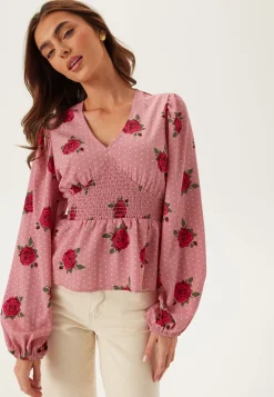 V-neck Smock Blouse