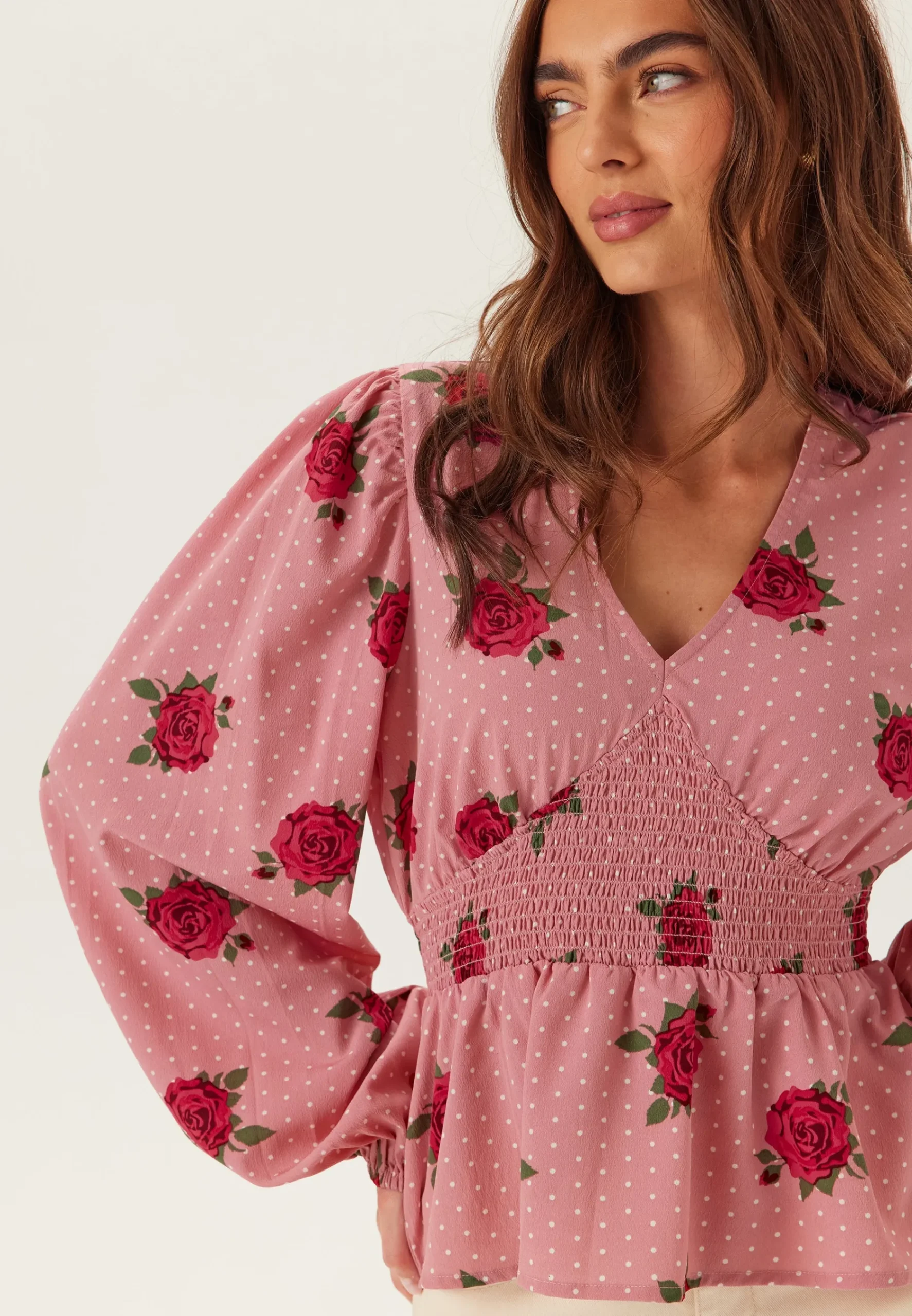 V-neck Smock Blouse