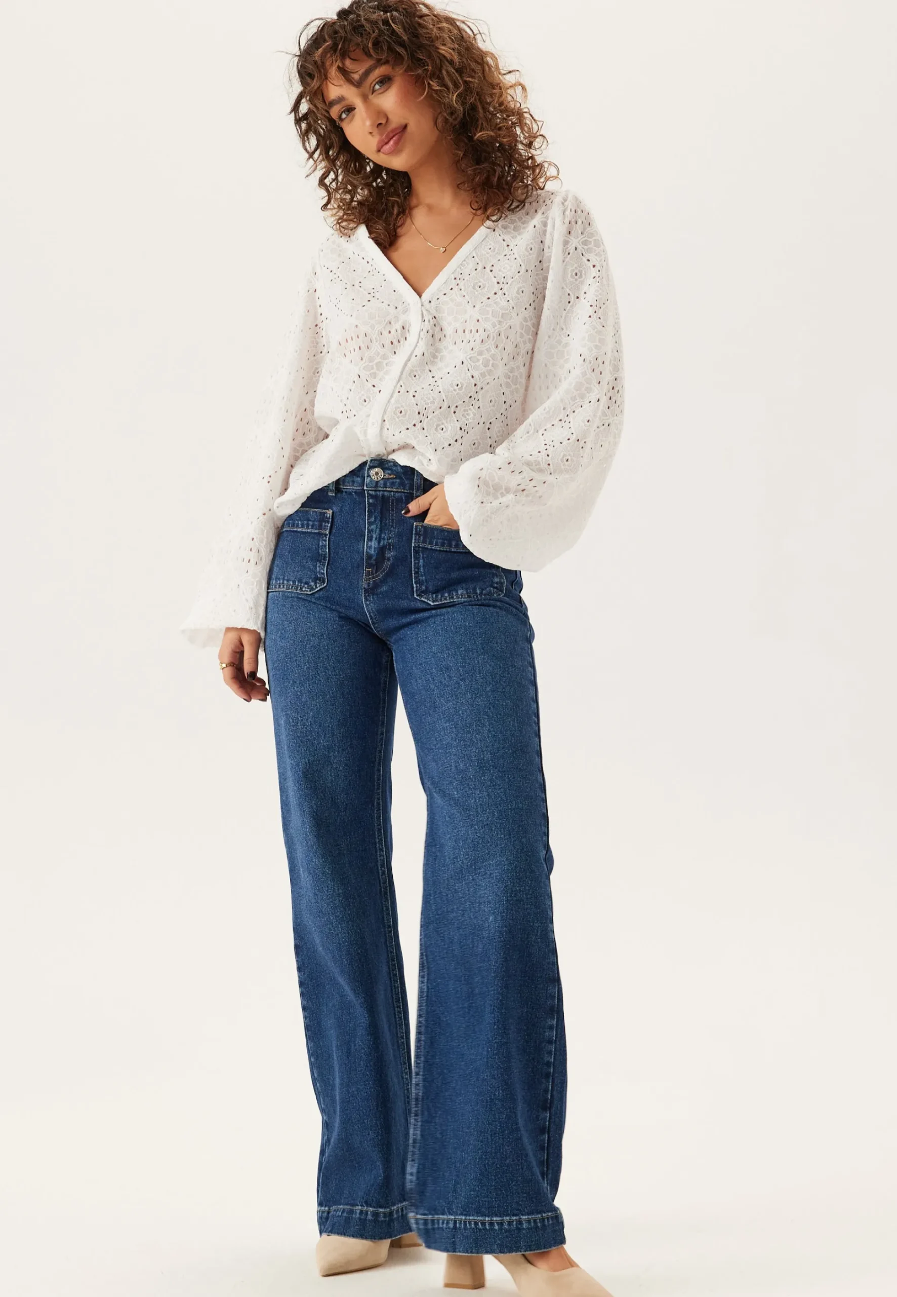 Volume Sleeve Button Blouse