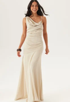 Waterfall Mermaid Satin Gown
