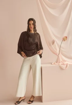 Wide Sleeve Satin Blouse
